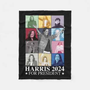 Kamala Harris 2024 Frau Präsidentin Wahldemokratin Fleecedecke