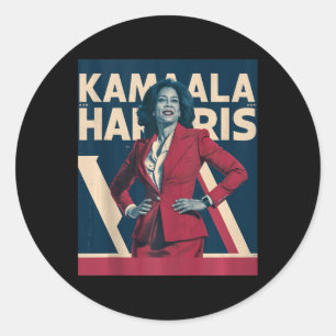 Kamala Harris 2024 - Führende Kraft im Design Runder Aufkleber