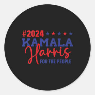 Kamala Harris 2024 Führung mit Zweckbindung Premiu Runder Aufkleber