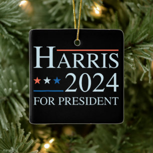 Kamala Harris 2024 für den Präsidenten Keramikornament
