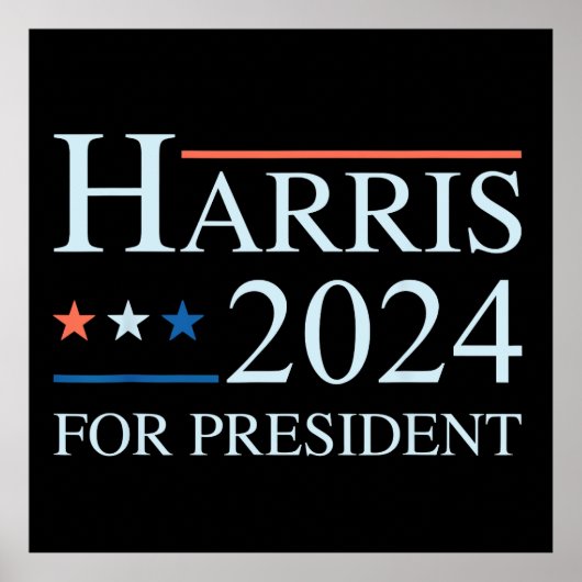 Kamala Harris 2024 für den Präsidenten Poster (Vorne)