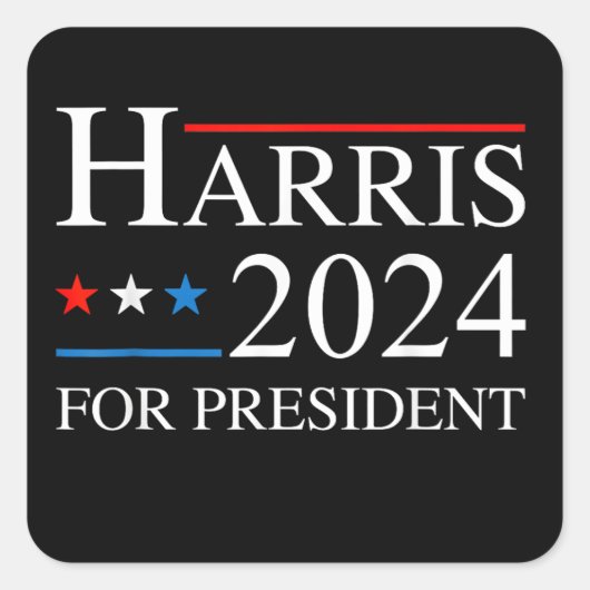 Kamala Harris 2024 für den Präsidenten Quadratischer Aufkleber (Vorderseite)