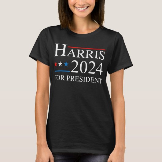 Kamala Harris 2024 für den Präsidenten T-Shirt (Vorderseite)