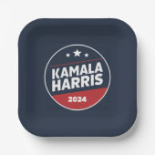 Kamala Harris 2024 für die Präsidentschaftswahl Pappteller (Vorderseite)