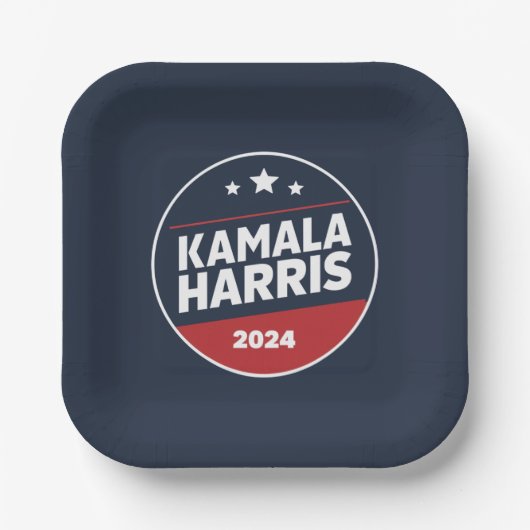 Kamala Harris 2024 für die Präsidentschaftswahl Pappteller (Vorderseite)