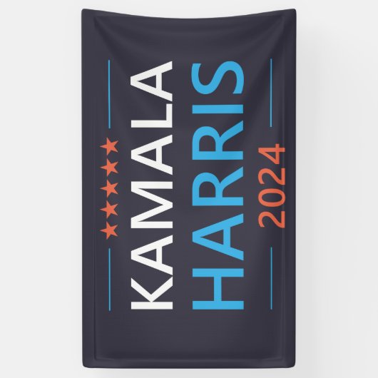 Kamala Harris 2024 für Präsident Banner (Vertikal)