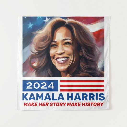 Kamala Harris 2024 für Präsident Banners Wandteppich (Vorderseite)