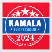 Kamala Harris 2024 für Präsident Fensteraufkleber (Blatt)