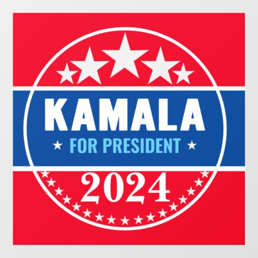 Kamala Harris 2024 für Präsident Fensteraufkleber (Blatt)