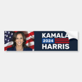Kamala Harris 2024 für Präsident Foto Autoaufkleber (Vorne)