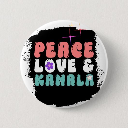 Kamala Harris 2024 für Präsident Groovy Button (Vorderseite)