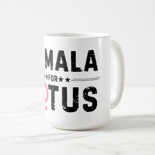 Kamala Harris 2024 für Präsident POTUS Kaffeetasse (VorderseiteRechts)