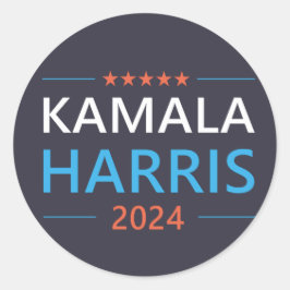 Kamala Harris 2024 für Präsident Runder Aufkleber