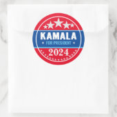 Kamala Harris 2024 für Präsident Runder Aufkleber (Tasche)