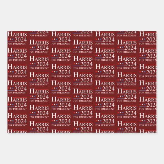 Kamala Harris 2024 für Präsidentschaftswahlkampagn Geschenkpapier Set (Vorderseite 2)