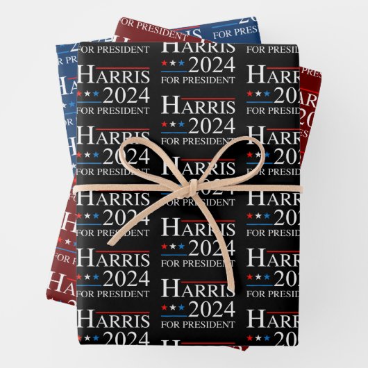 Kamala Harris 2024 für Präsidentschaftswahlkampagn Geschenkpapier Set (Beispiel)