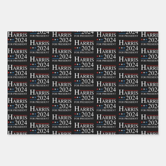 Kamala Harris 2024 für Präsidentschaftswahlkampagn Geschenkpapier Set (Vorderseite)