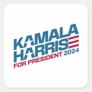 Kamala Harris 2024 für Präsidentschaftswahlkampagn Quadratischer Aufkleber