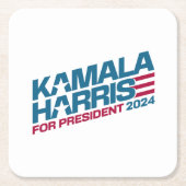 Kamala Harris 2024 für Präsidentschaftswahlkampagn Rechteckiger Pappuntersetzer (Vorderseite)