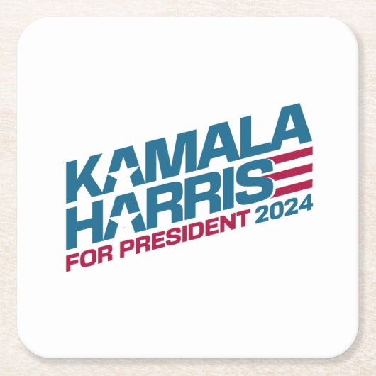 Kamala Harris 2024 für Präsidentschaftswahlkampagn Rechteckiger Pappuntersetzer (Vorderseite)