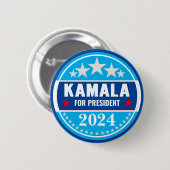 Kamala Harris 2024 für President Button (Vorne & Hinten)