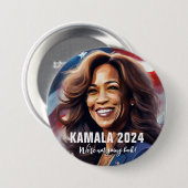 Kamala Harris 2024 geht nicht zurück zur grafische Button (Vorne & Hinten)