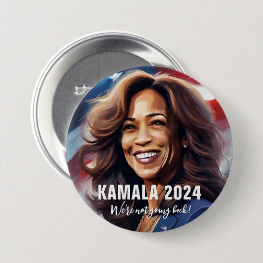 Kamala Harris 2024 geht nicht zurück zur grafische Button (Vorne & Hinten)