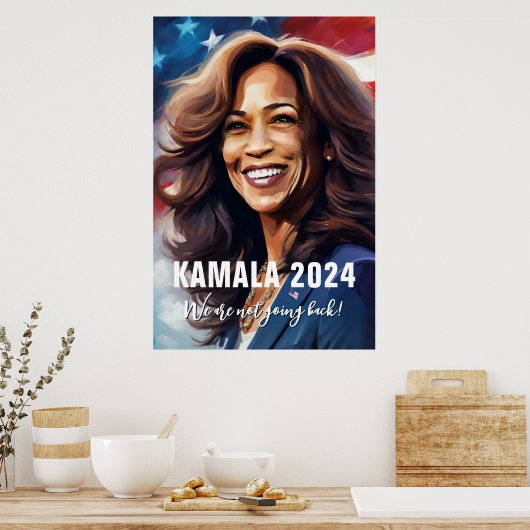 Kamala Harris 2024 geht nicht zurück zur grafische Poster (Küche)