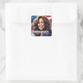 Kamala Harris 2024 geht nicht zurück zur grafische Quadratischer Aufkleber (Tasche)