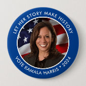 Kamala Harris 2024 Historic Collectible Foto Button (Vorderseite)