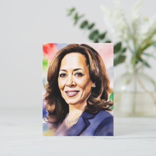 Kamala Harris 2024 ist mein Präsident schwarz und Postkarte (Stehend Vorderseite)
