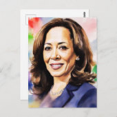 Kamala Harris 2024 ist mein Präsident schwarz und Postkarte (Vorne/Hinten)