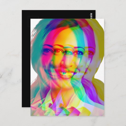 Kamala Harris 2024 ist mein Präsident schwarz und Postkarte (Vorne/Hinten)