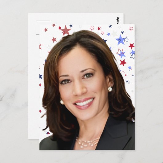Kamala Harris 2024 ist mein Präsident schwarz und Postkarte (Vorne/Hinten)