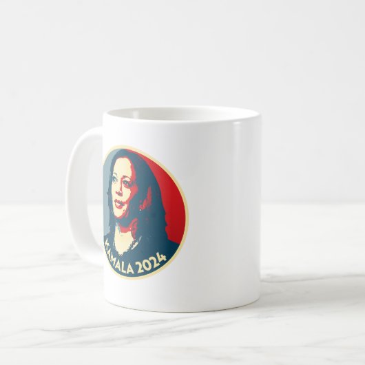 Kamala Harris 2024 Kaffeetasse (Vorderseite Links)