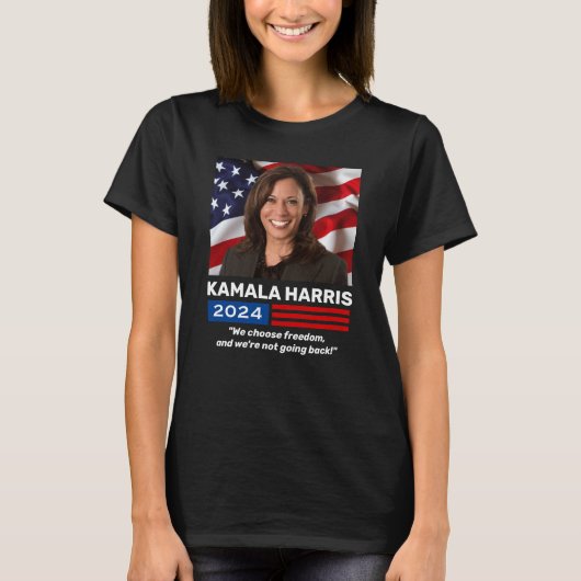 Kamala Harris 2024 Kampagne für Freiheit T-Shirt (Vorderseite)