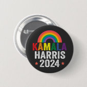 Kamala Harris 2024 Lgbtq Wahlpräsident Button (Vorne & Hinten)