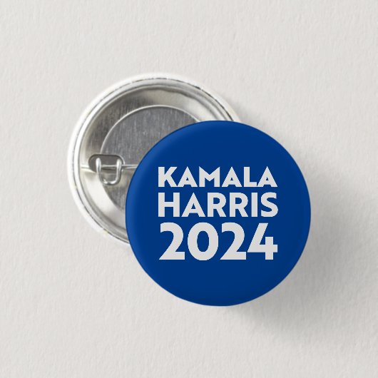 Kamala Harris 2024 Moderne Typografie weiß blau Button (Vorne & Hinten)