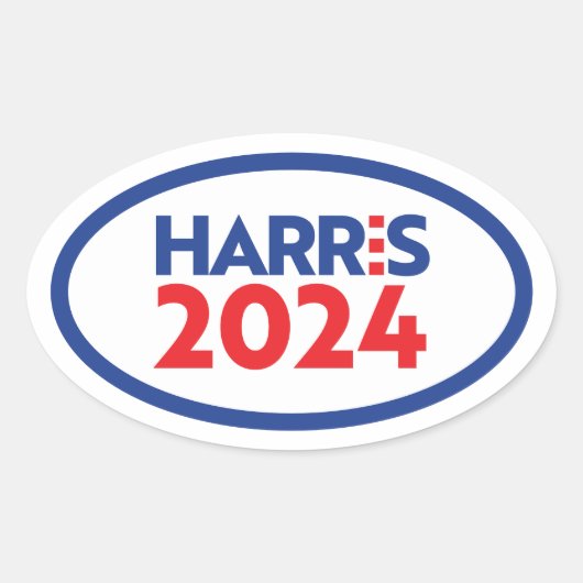 Kamala Harris 2024 Ovaler Aufkleber (Vorderseite)