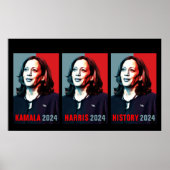 Kamala Harris 2024 Pop Art Triptych History Poster (Vorne)
