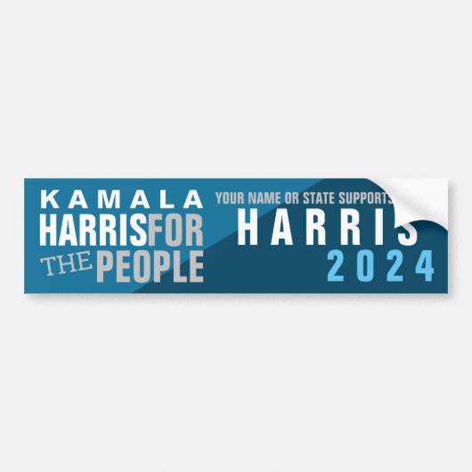 Kamala Harris 2024 Präsident Abstimmung Blue Two T Autoaufkleber (Vorne)