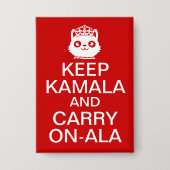 Kamala Harris 2024 Präsident Behalt Calm Carry on Button (Vorderseite)