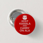 Kamala Harris 2024 Präsident Behalt Calm Carry on Button (Vorne & Hinten)