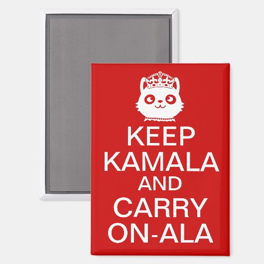 Kamala Harris 2024 Präsident Behalt Calm Carry on Magnet (Vorderseite/Rückseite)