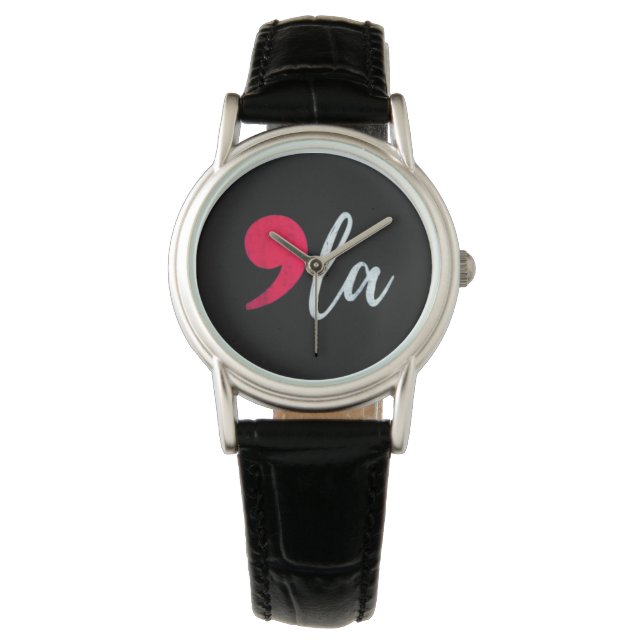 Kamala Harris 2024 Präsident Comma La Funny Armbanduhr (Vorderseite)