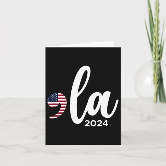 Kamala Harris 2024 Präsident Comma La Funny Karte (Vorderseite)
