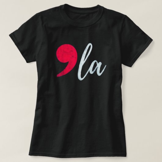 Kamala Harris 2024 Präsident Comma La Funny T-Shirt (Design vorne)