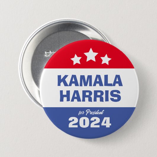 Kamala Harris 2024 Präsident für Volksabstimmung Button (Vorne & Hinten)