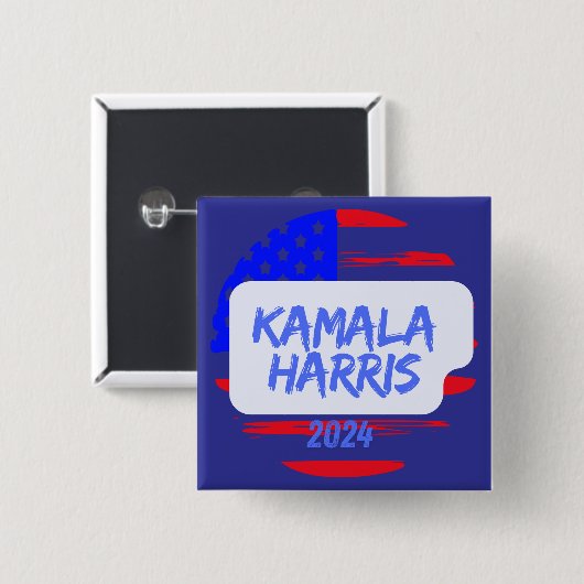 Kamala Harris 2024. Quadrat Button (Vorne & Hinten)