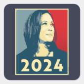 Kamala Harris 2024 Quadratischer Aufkleber (Vorderseite)
